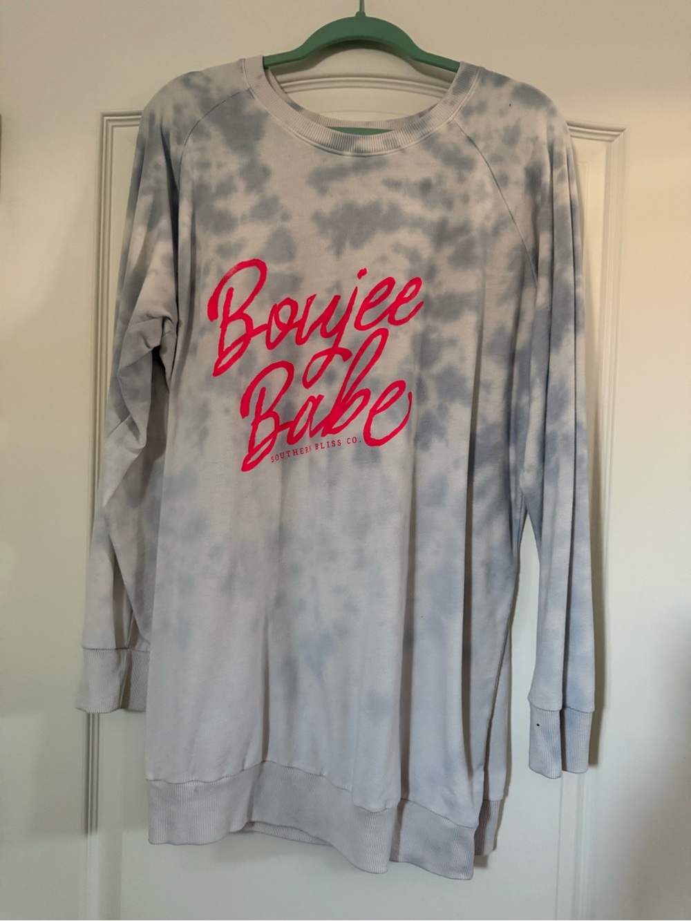 Southern Bliss  Boujee Babe Tie-Dye Sweatshirt - Hot Pink Script size XXL